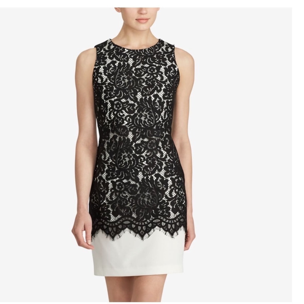 Ralph Lauren Lace-Overlay Sheath Dress